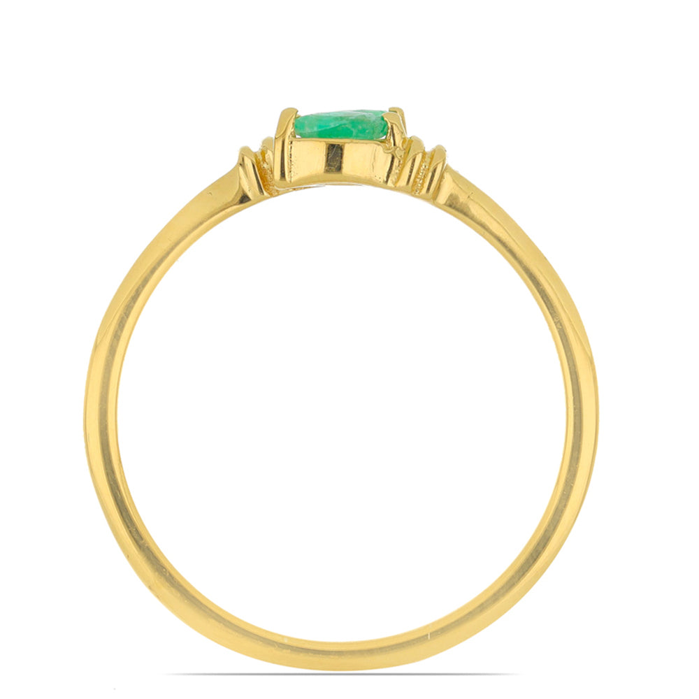 Anillo de Plata Bañada en Oro con Esmeralda de Brasil 3 