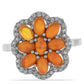 Anillo de Plata con Ópalo Naranja de Lega Dembi y Topacio Blanco