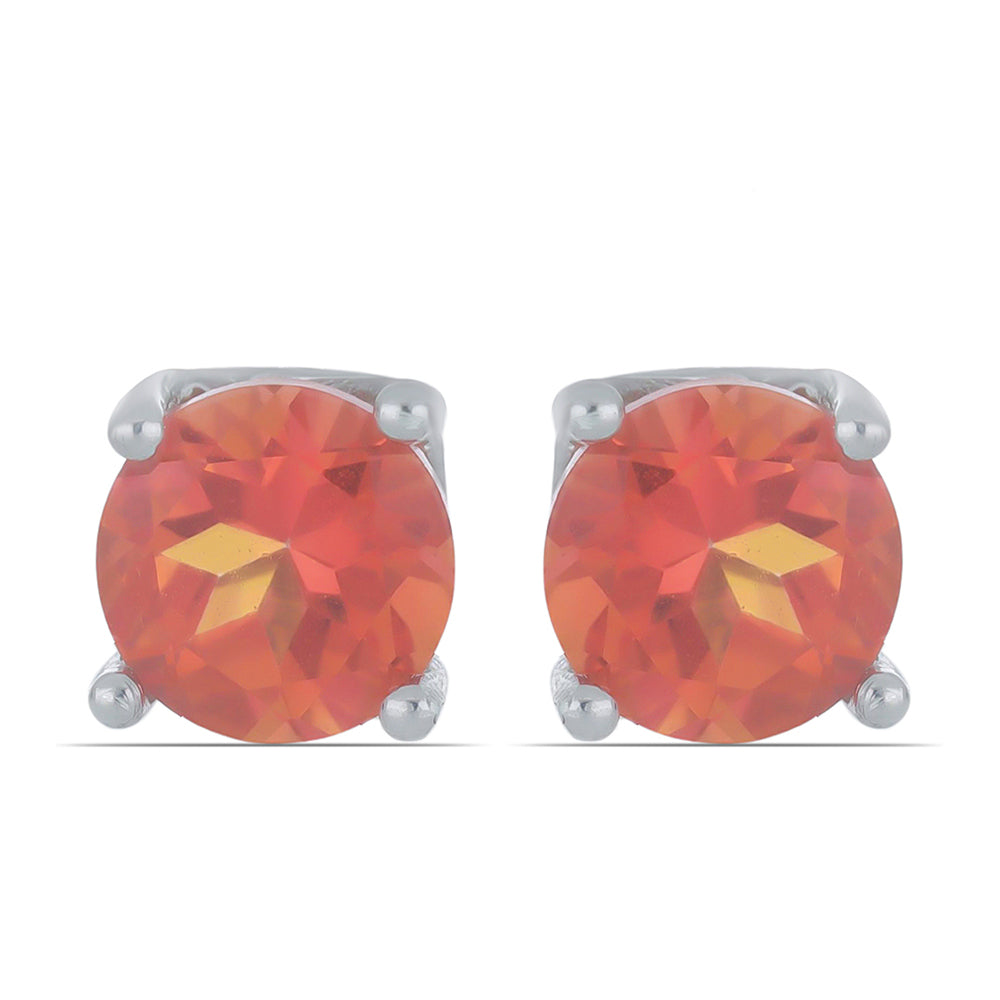 Pendientes de Plata con Cuarzo Padparadscha