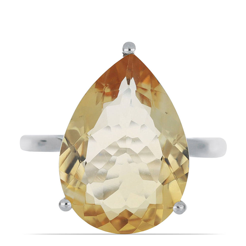 Anillo de Plata con Citrino de los Montes Urales 1 