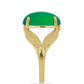 Anillo de Plata Bañada en Oro con Ágata Verde