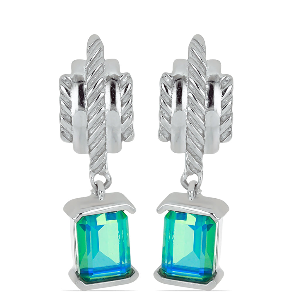 Pendientes de Plata con Cuarzo Pavo Real