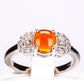 Anillo de Plata con Ópalo Naranja de Lega Dembi y Topacio Blanco
