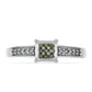 Anillo de Plata con Diamante Amarillo y Zircón Blanco