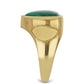 Anillo de Plata Bañada en Oro con Malaquita