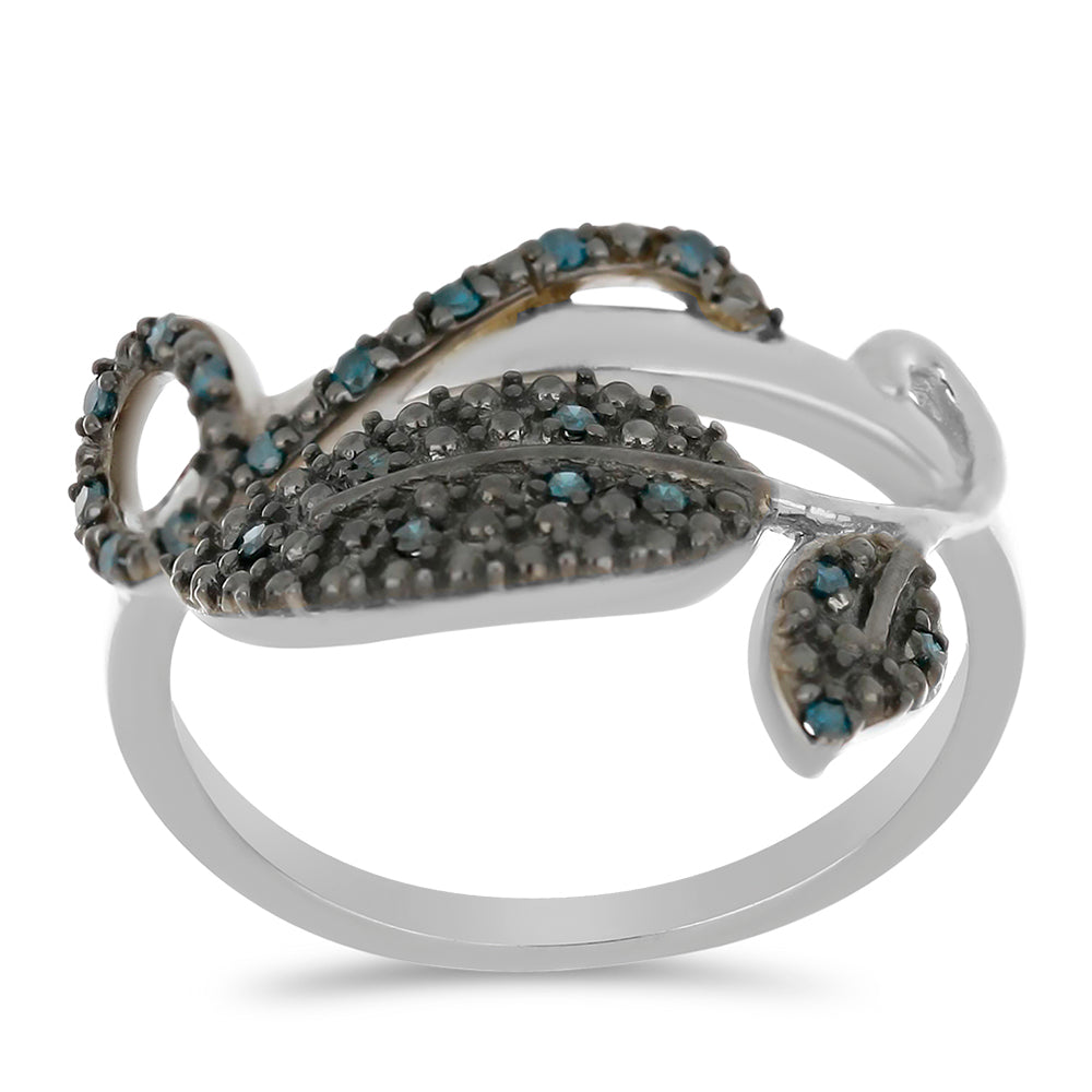 Anillo de Plata con Diamante Azul 3 