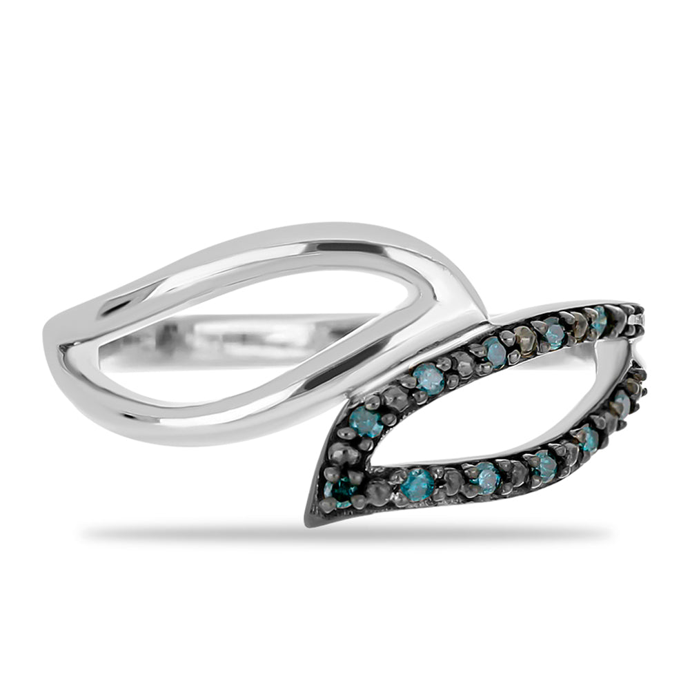 Anillo de Plata con Diamante Azul 1 