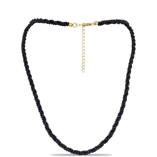 Collar de Plata Bañada en Oro con Espinela Negra de Badakhshan Gorno