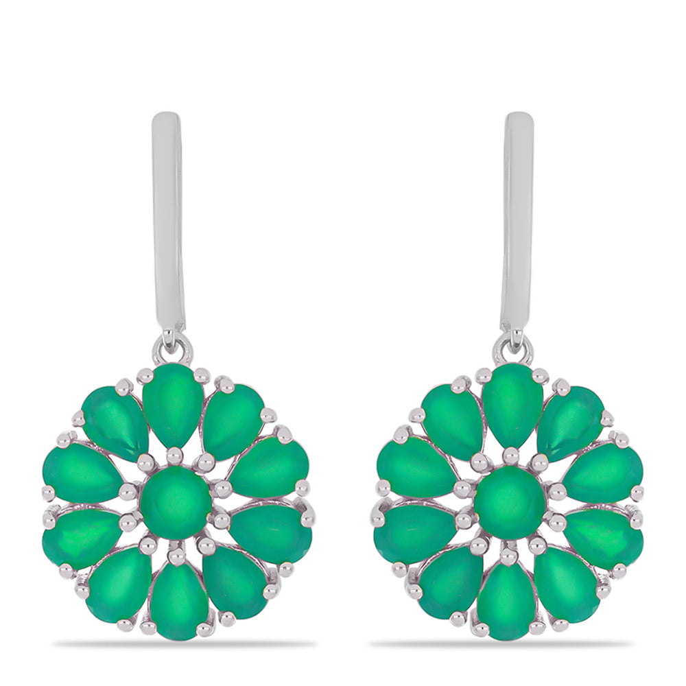 Pendientes de Plata con Ágata Verde