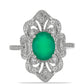 Anillo de Plata con Ágata Verde y Topacio Blanco