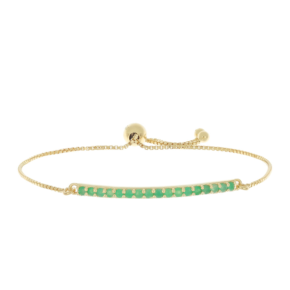 Pulsera de Plata Bañada en Oro con Esmeralda de Brasil 1 