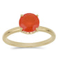 Anillo de Plata Bañada en Oro con Calcedonia roja