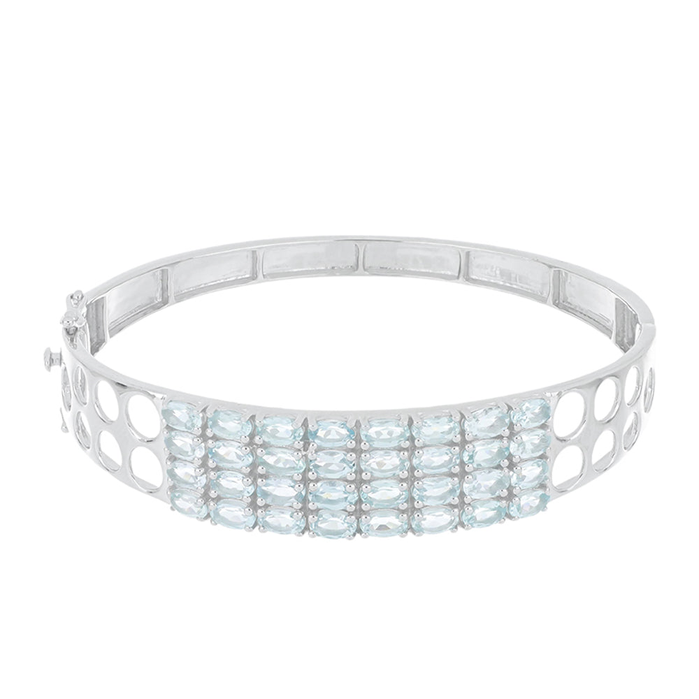 Pulsera de Plata con Aguamarina