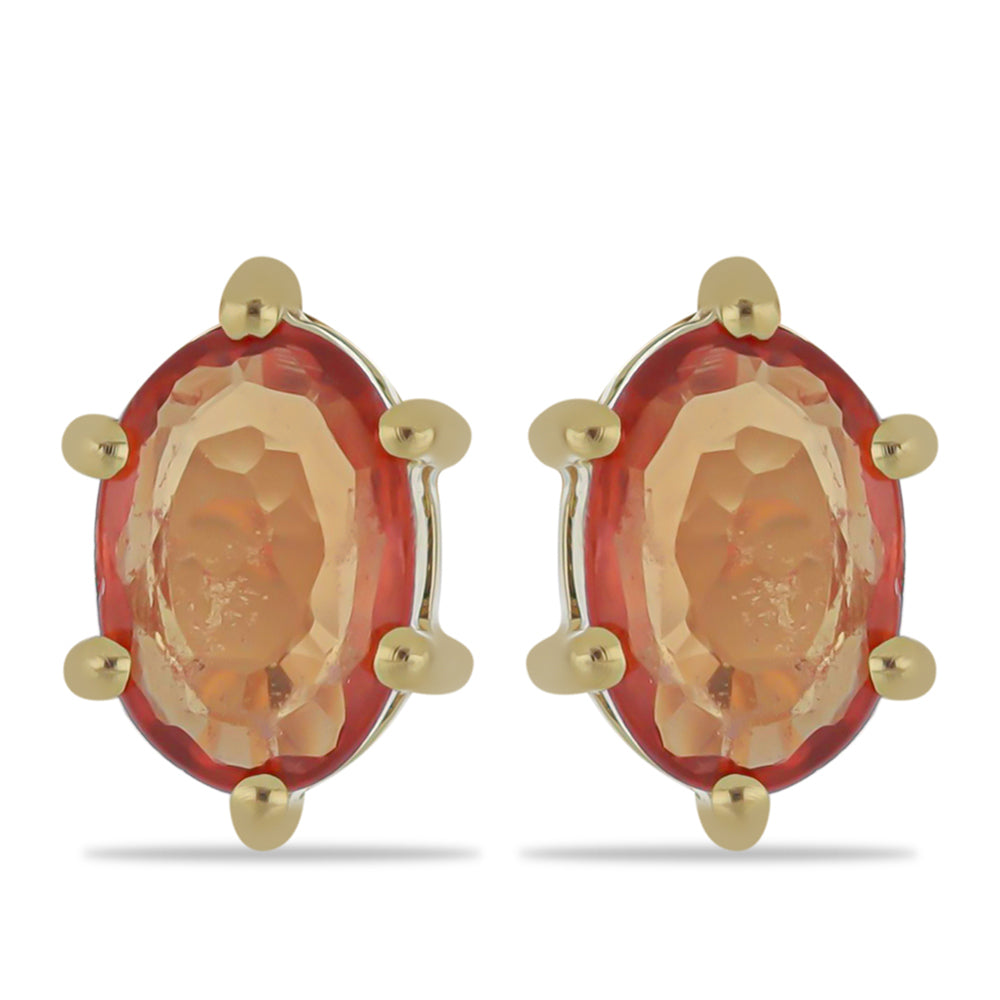 Pendientes de Oro 9K con Zafiro naranja Ceylon 1 