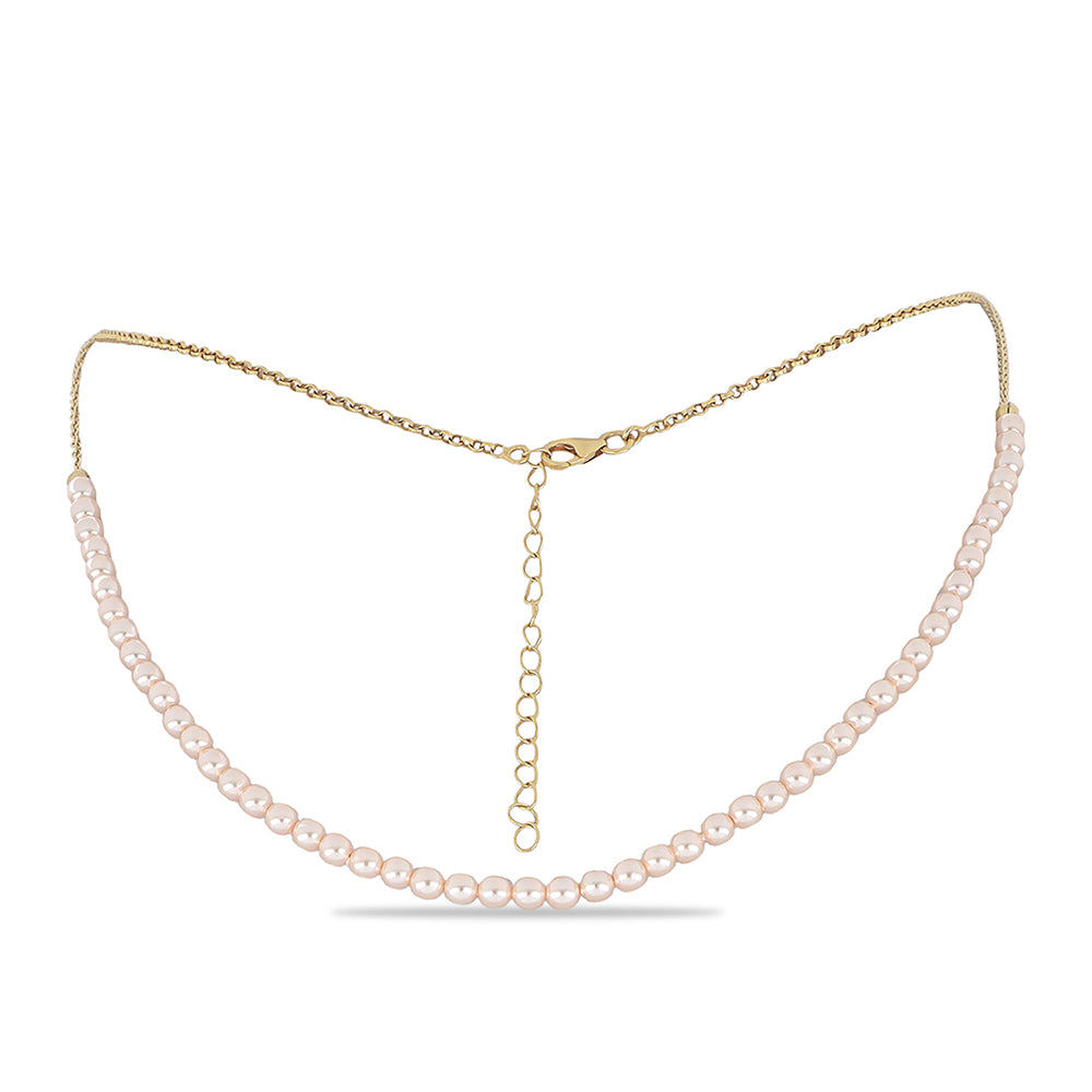 Collar de Plata Bañada en Oro con Perla de agua dulce melocotón 1 