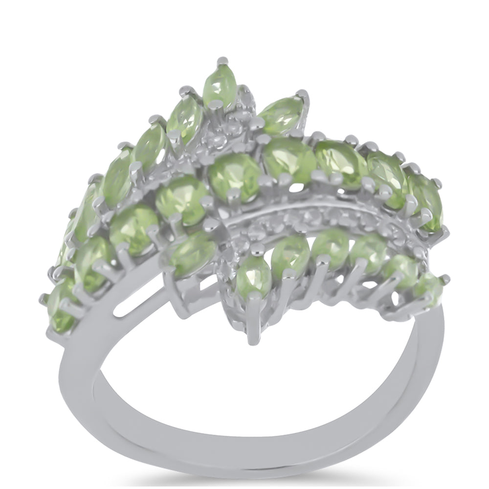 Anillo de Plata con Peridoto de Changbai