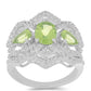 Anillo de Plata con Peridoto de Changbai y Topacio Blanco