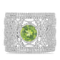 Anillo de Plata con Peridoto de Changbai y Topacio Blanco