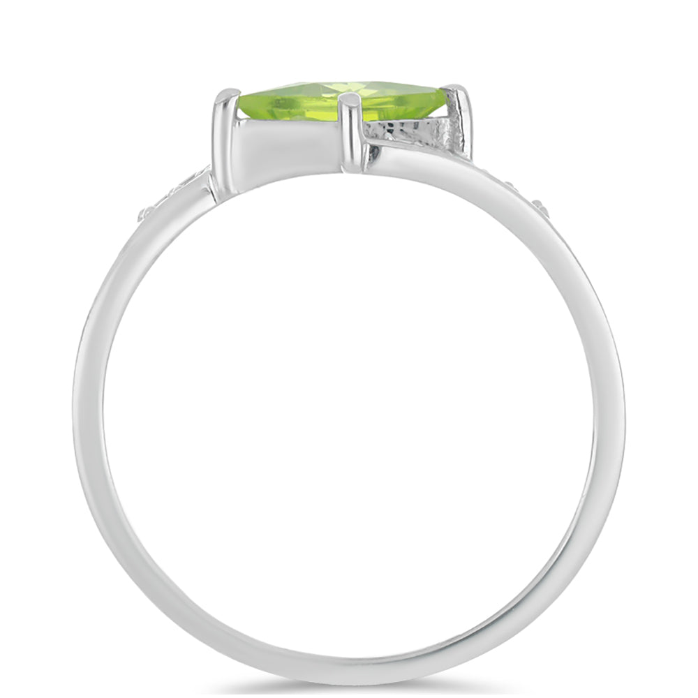 Anillo de Plata con Peridoto de Changbai y Topacio Blanco 2 