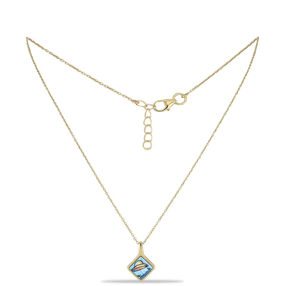 Collar de Plata Bañada en Oro con Esmalte 1 