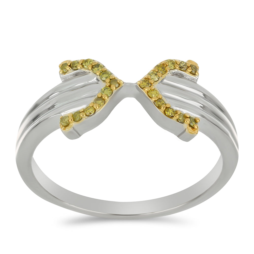 Anillo de Plata con Diamante Amarillo