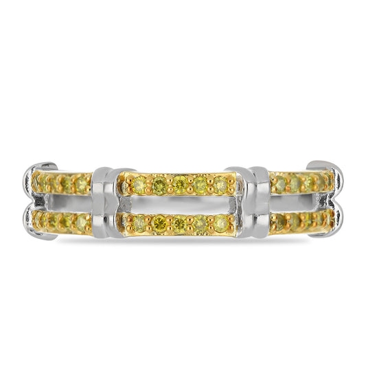 Anillo de Plata con Diamante Amarillo