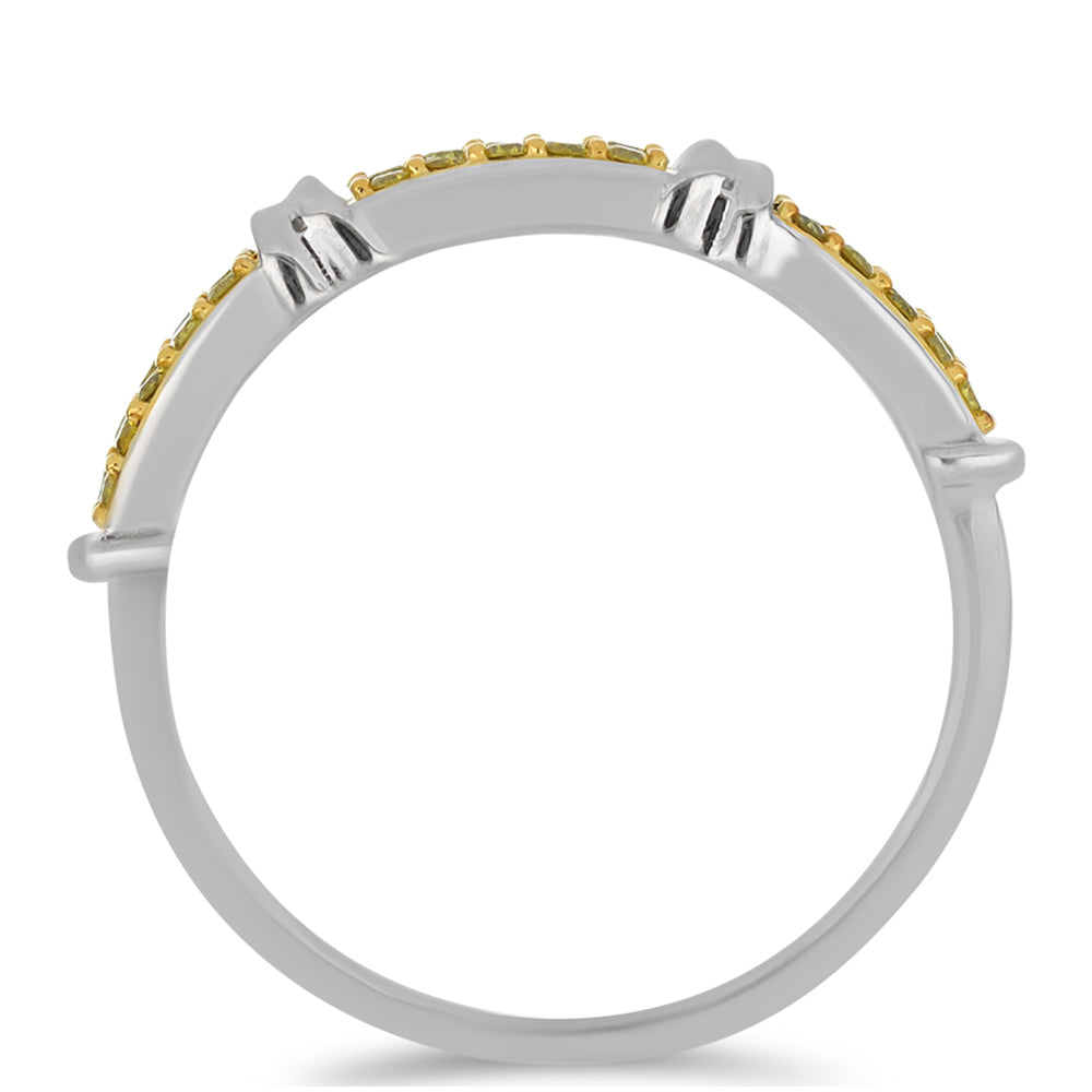 Anillo de Plata con Diamante Amarillo 2 