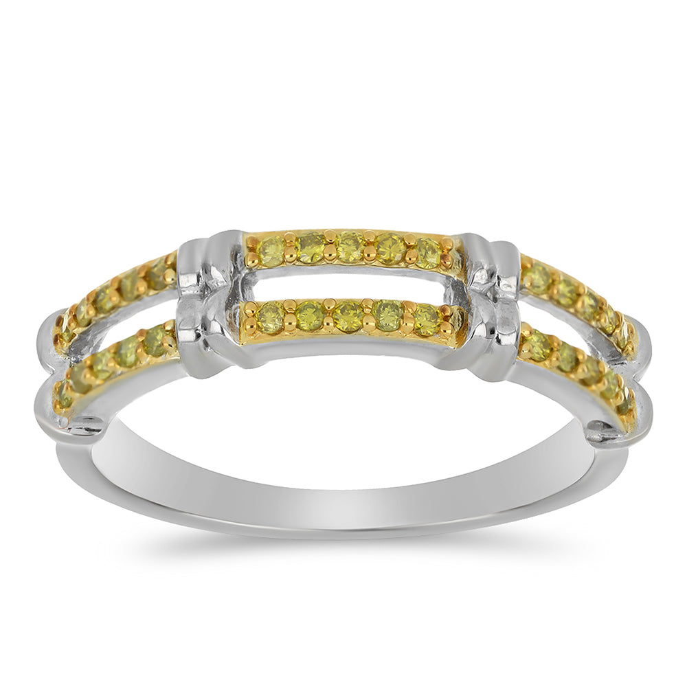 Anillo de Plata con Diamante Amarillo