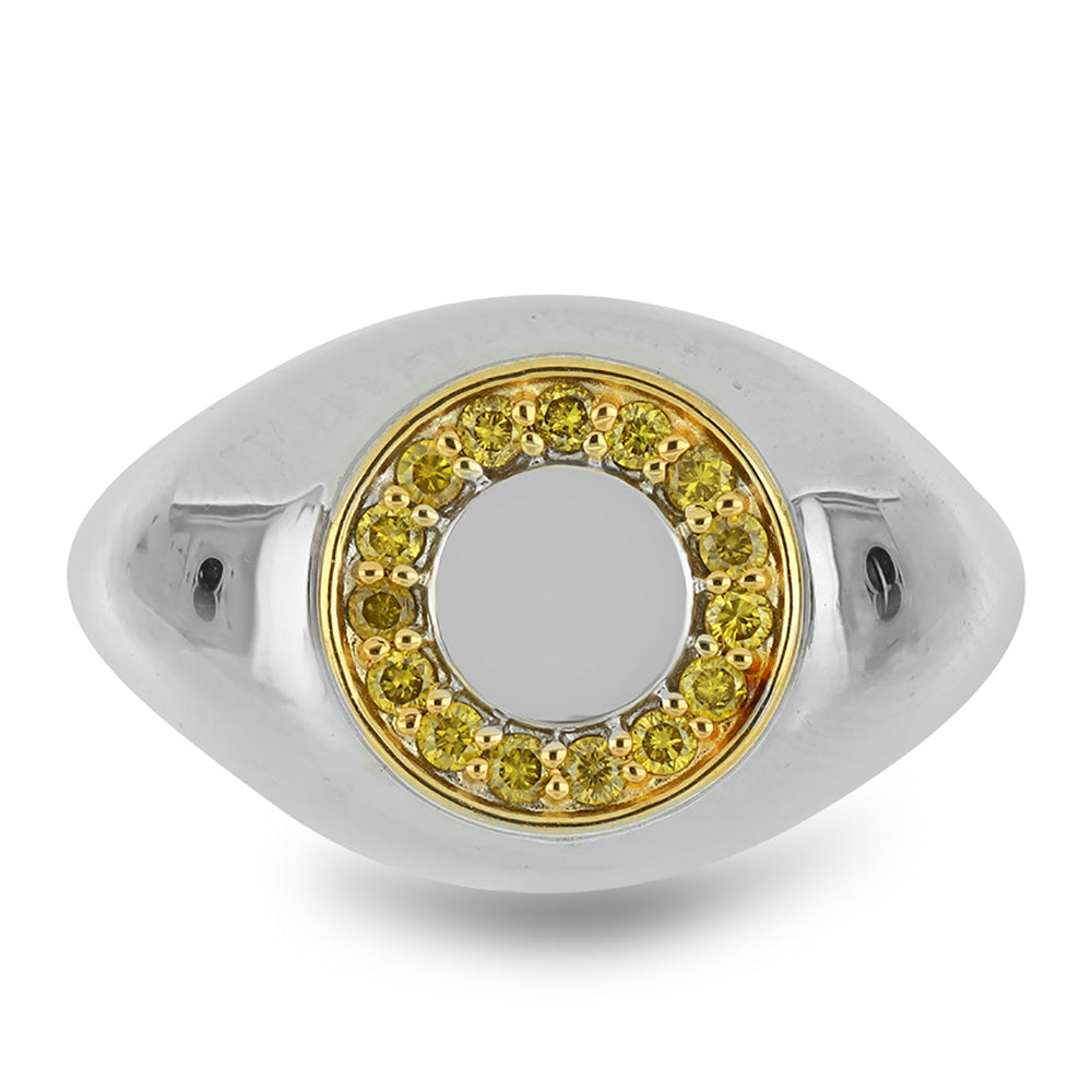 Anillo de Plata con Diamante Amarillo