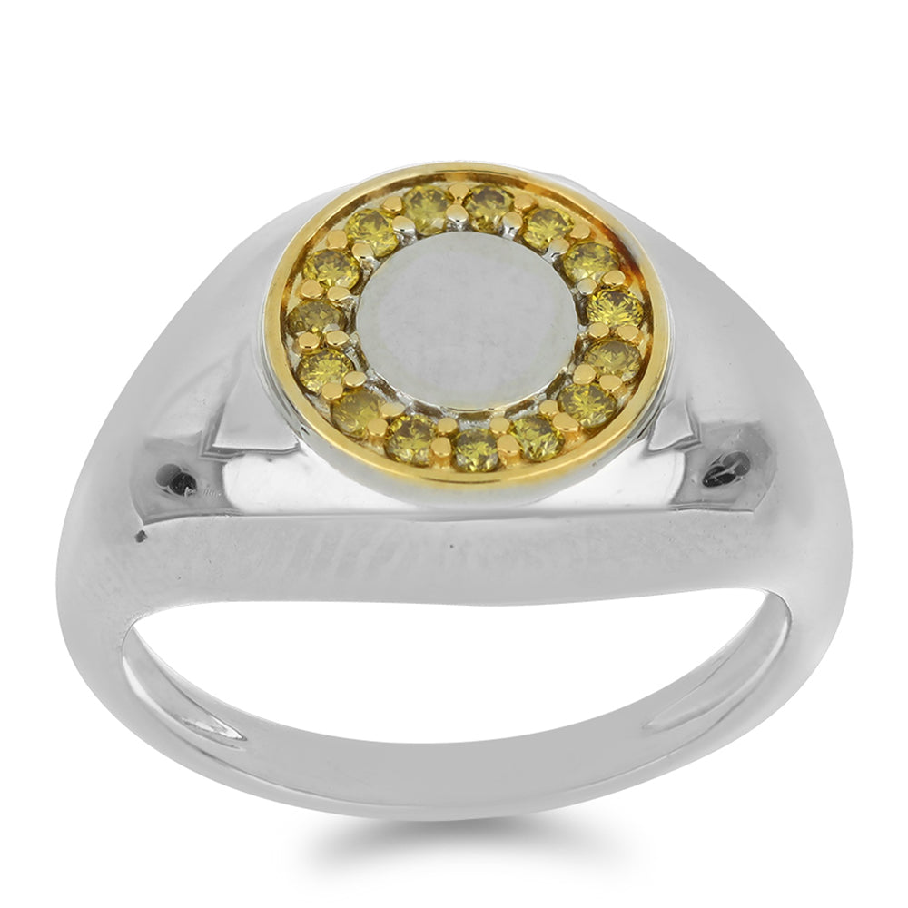 Anillo de Plata con Diamante Amarillo 3 