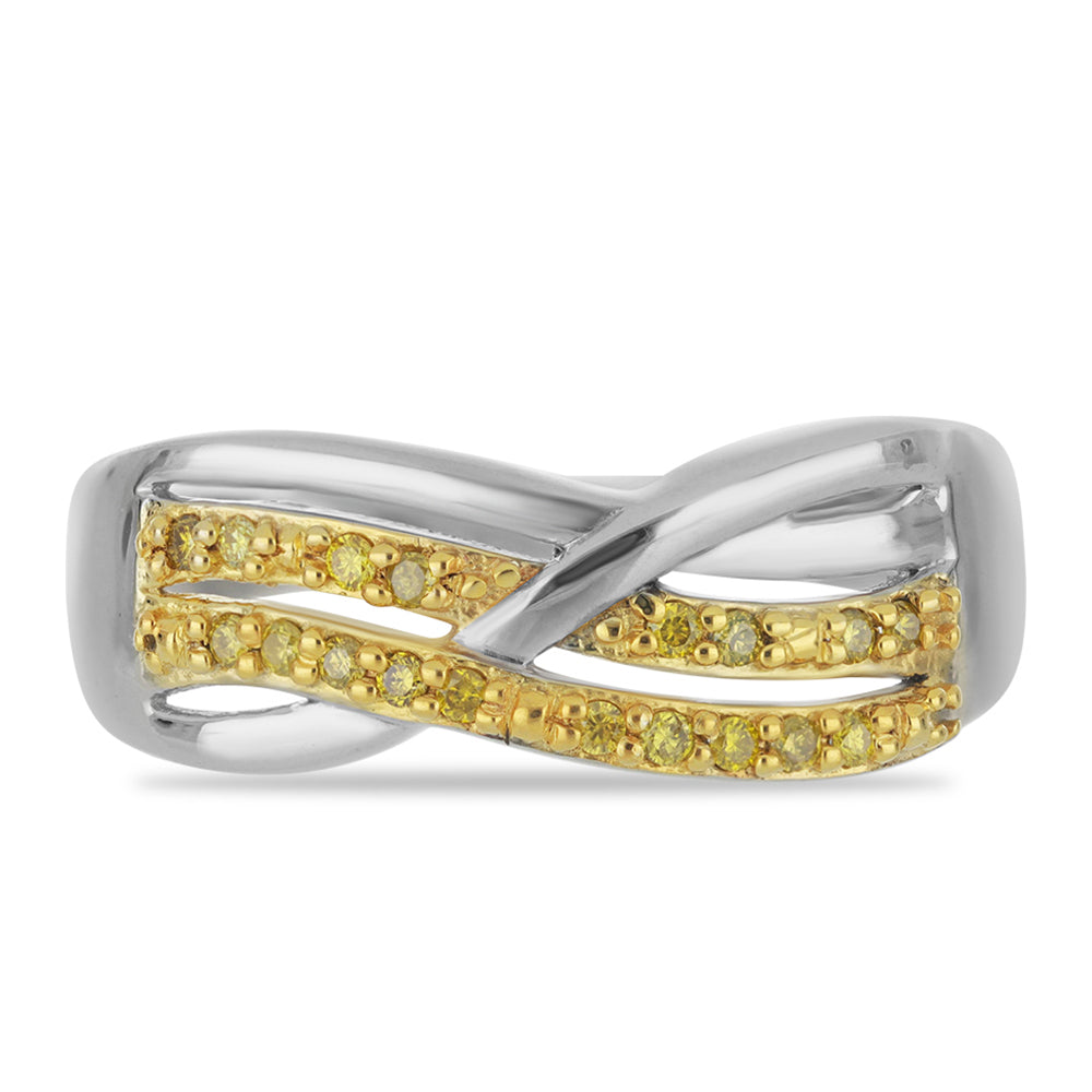 Anillo de Plata con Diamante Amarillo 1 