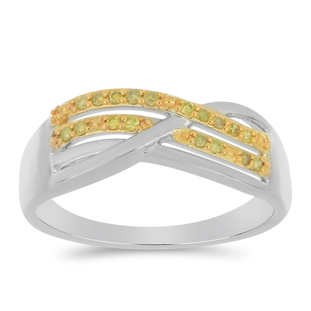 Anillo de Plata con Diamante Amarillo