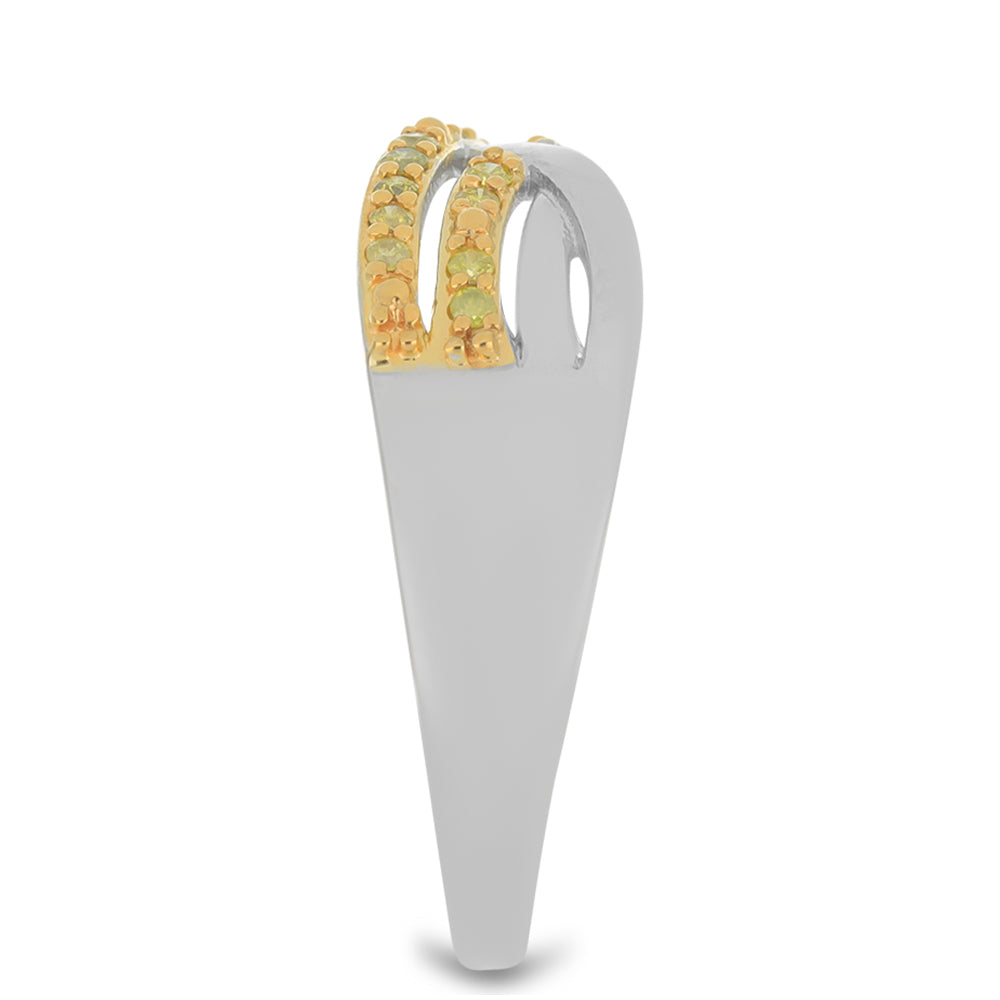 Anillo de Plata con Diamante Amarillo