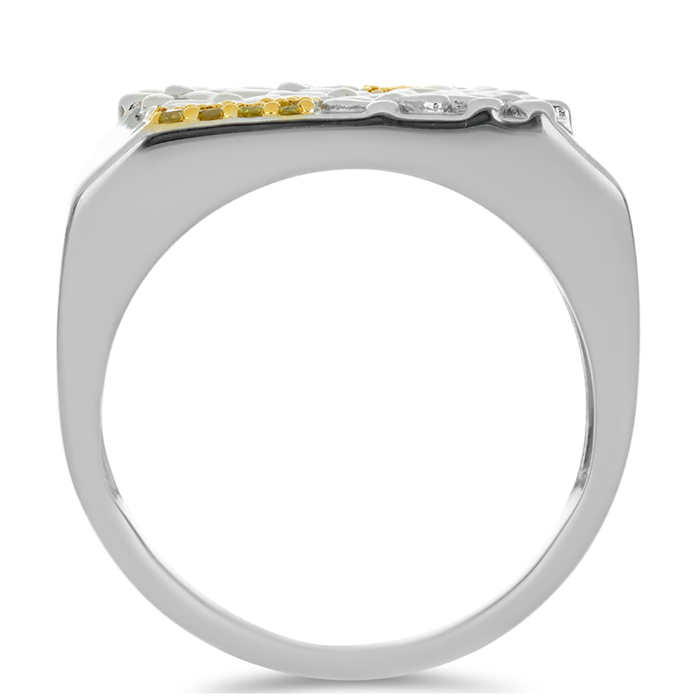 Anillo de Plata con Diamante Amarillo 2 