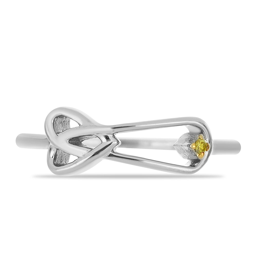 Anillo de Plata con Diamante Amarillo 1 