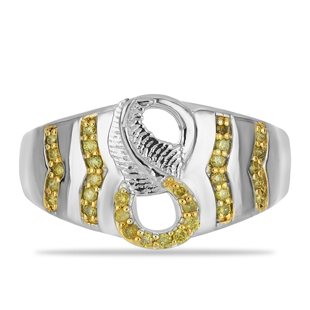 Anillo de Plata con Diamante Amarillo 1 