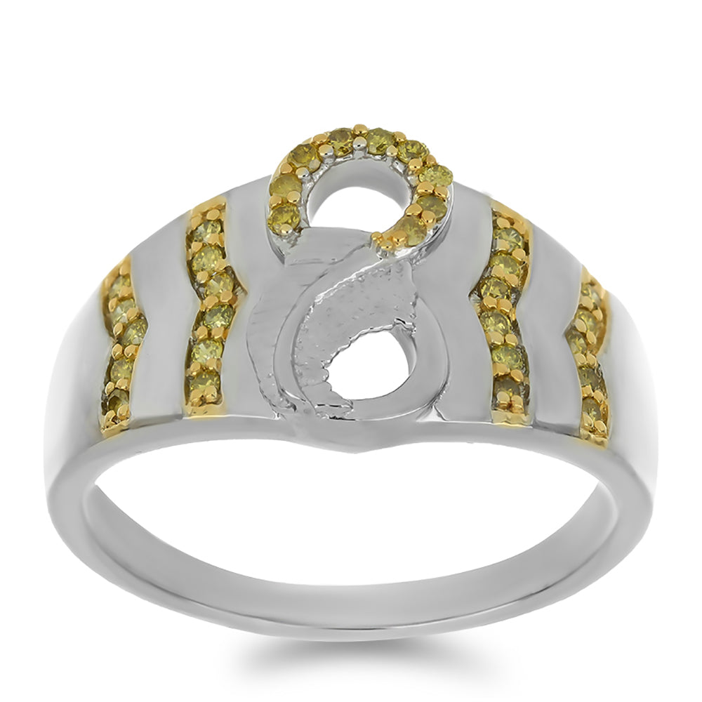 Anillo de Plata con Diamante Amarillo 3 