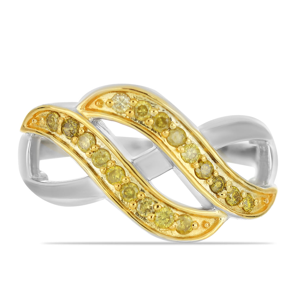 Anillo de Plata con Diamante Amarillo 1 