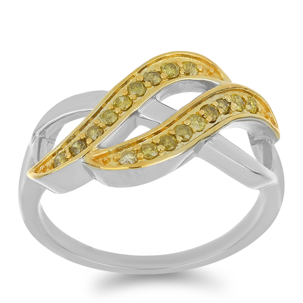 Anillo de Plata con Diamante Amarillo