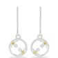 Pendientes de Plata con Diamante Amarillo