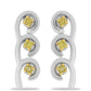 Pendientes de Plata con Diamante Amarillo