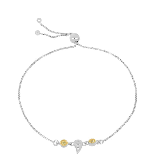 Pulsera de Plata con Diamante Amarillo