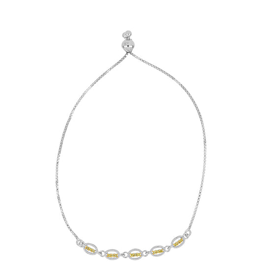 Pulsera de Plata con Diamante Amarillo