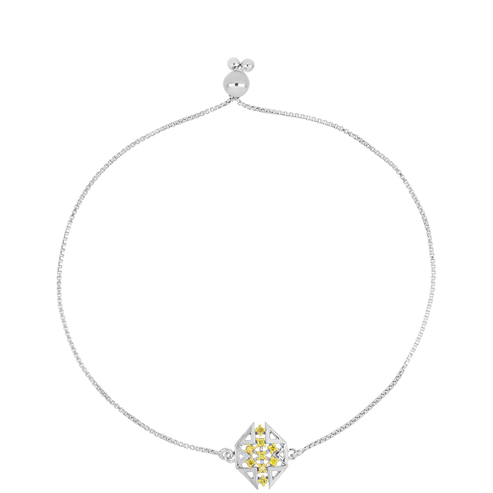 Pulsera de Plata con Diamante Amarillo 1 