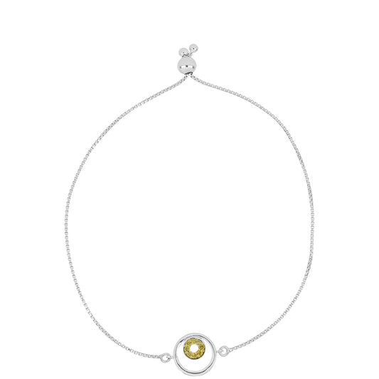 Pulsera de Plata con Diamante Amarillo