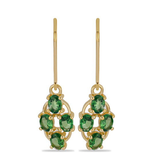 Pendientes de Oro 9K con Granate de Tsavorite