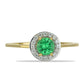 Anillo de Oro 9K con Granate de Tsavorite y Zircón blanco natural