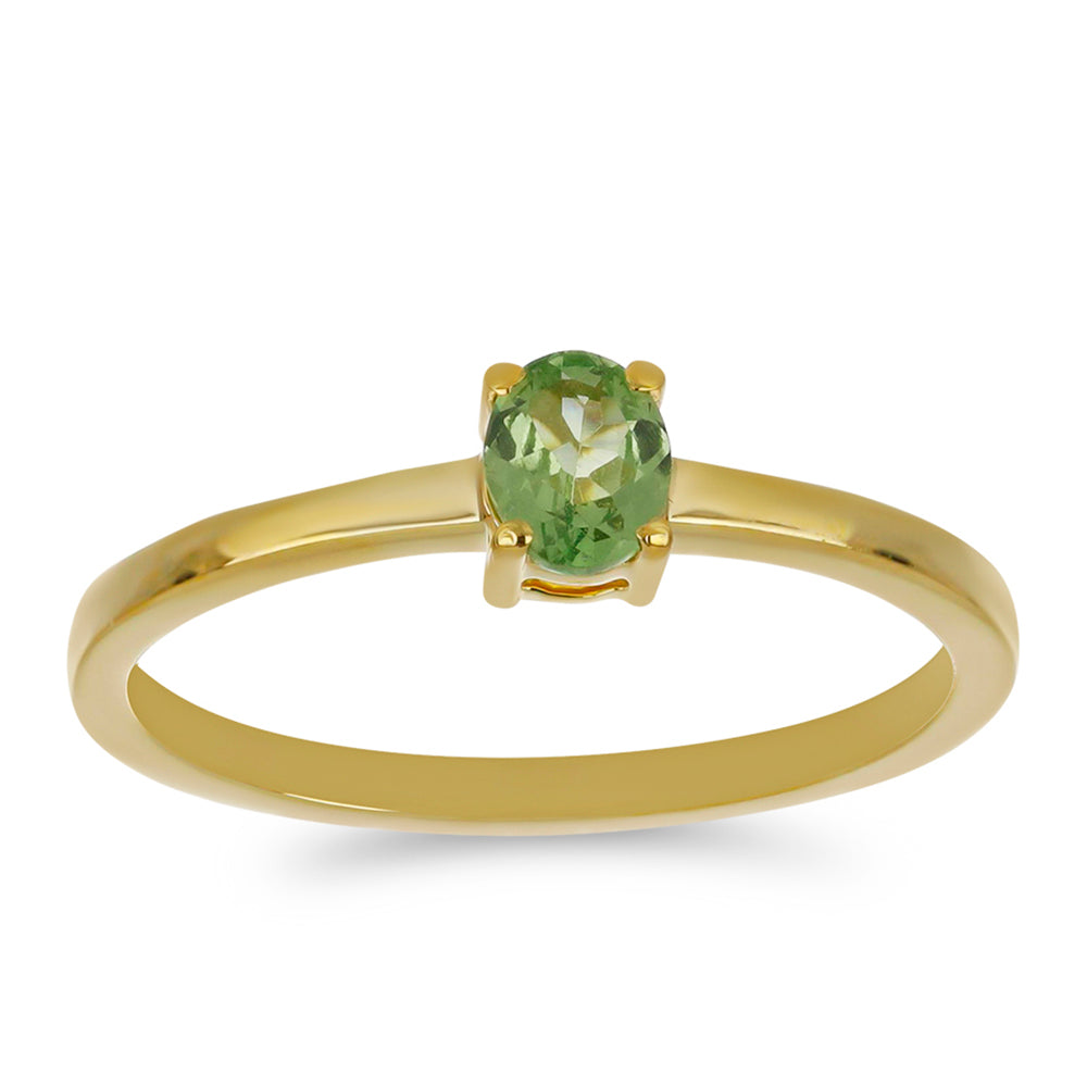 Anillo de Oro 9K con Granate de Tsavorite