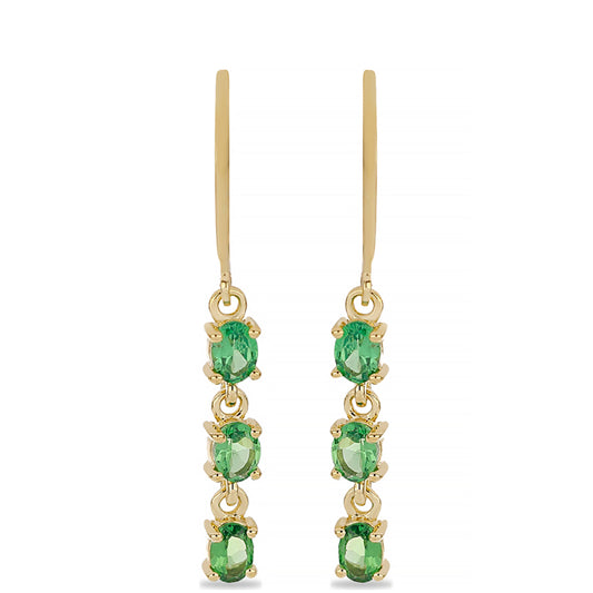 Pendientes de Oro 9K con Granate de Tsavorite