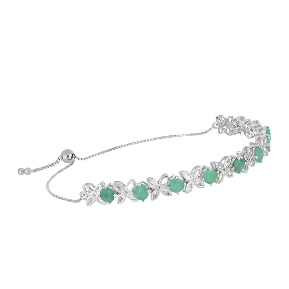 Pulsera de Plata con Esmeralda de Brasil